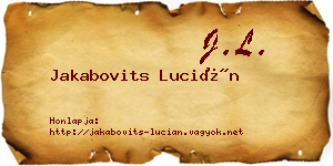 Jakabovits Lucián névjegykártya
