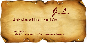 Jakabovits Lucián névjegykártya