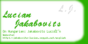 lucian jakabovits business card